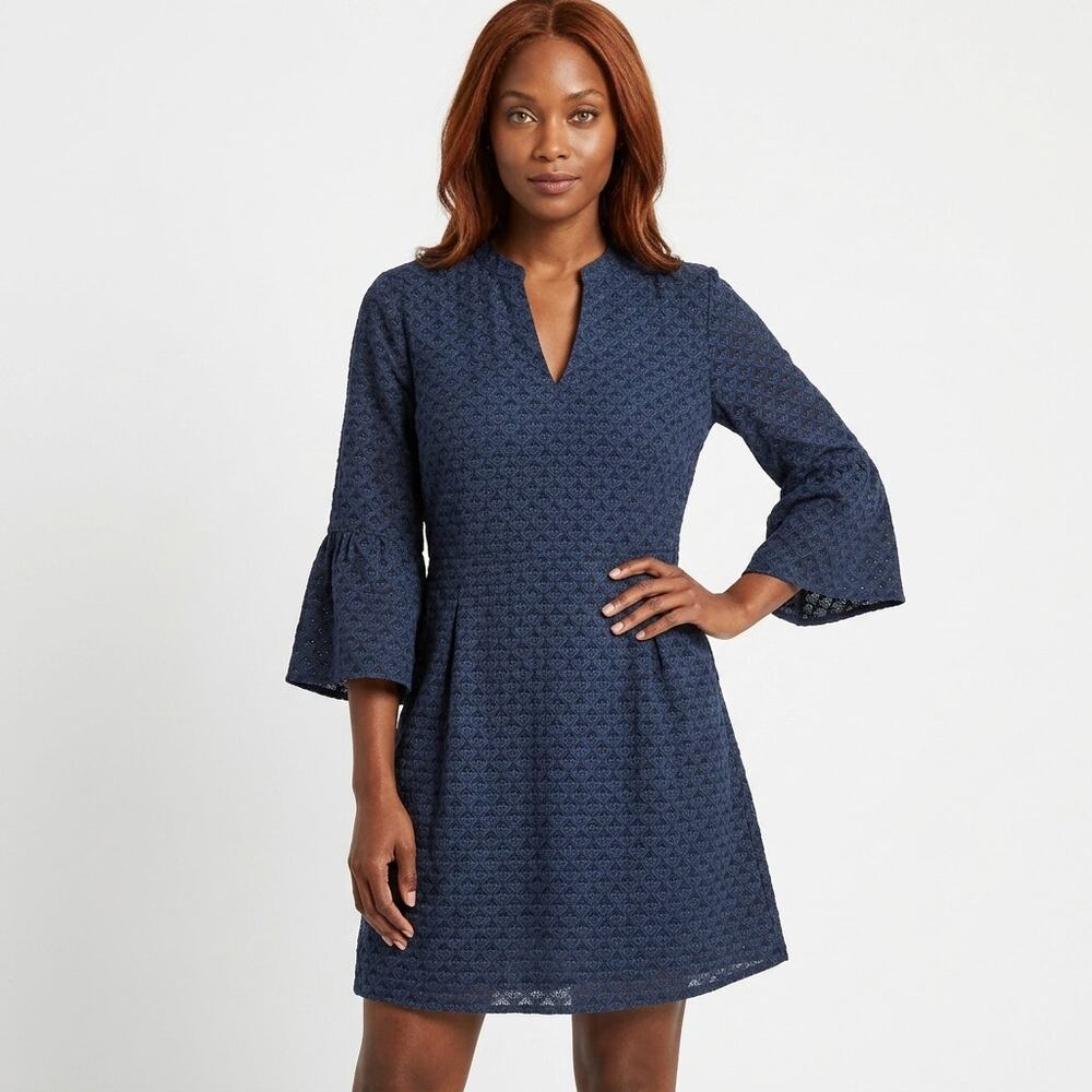 BANANA REPUBLIC Blue Shift Short Dress Women Size 12 - Picture 1 of 15